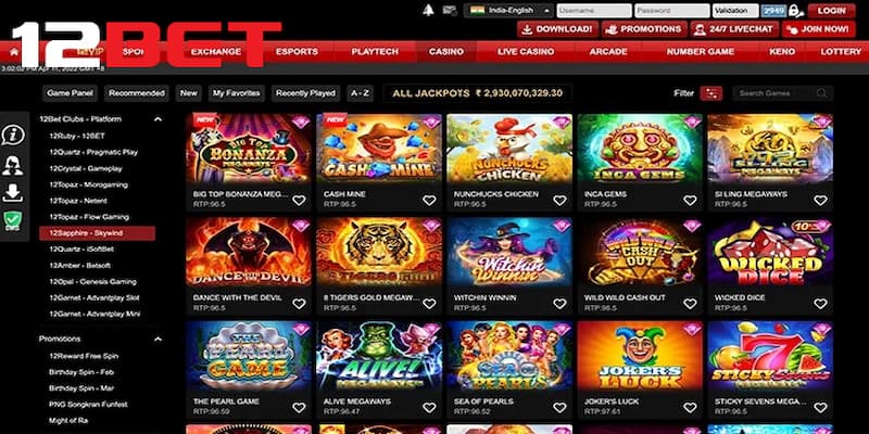 Khám phá các danh mục game 12bet hot nhất