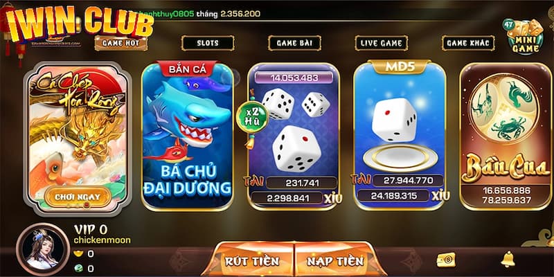 Điểm thu hút khi tham gia game IWIN